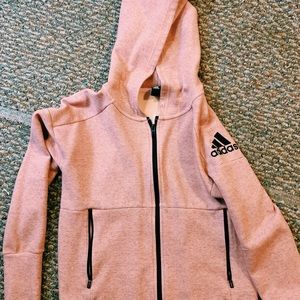light pink adidas zip up hoodie